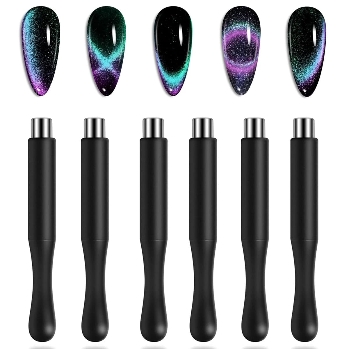 Penna Magnetica Effetto Occhio di Gatto, Forte Bastoncino Magnetico Cilindrico per Nail Art Fai-da-Te, Effetto Gel Polish 3D Occhio di Gatto, Strumento per Manicure