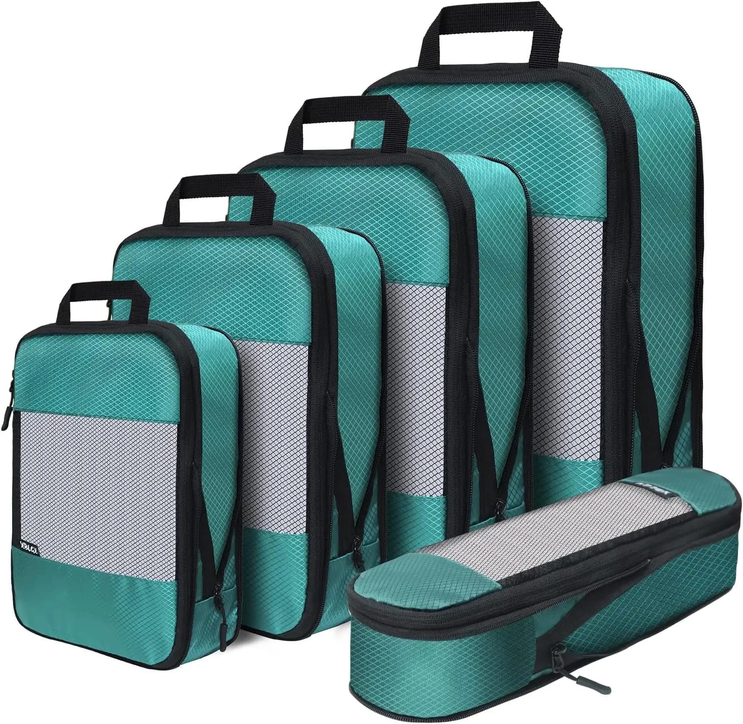 Set di 5 Cubi Organizzatori Leggeri da Viaggio per Valigie, Borse Organizer per Bagaglio a Mano