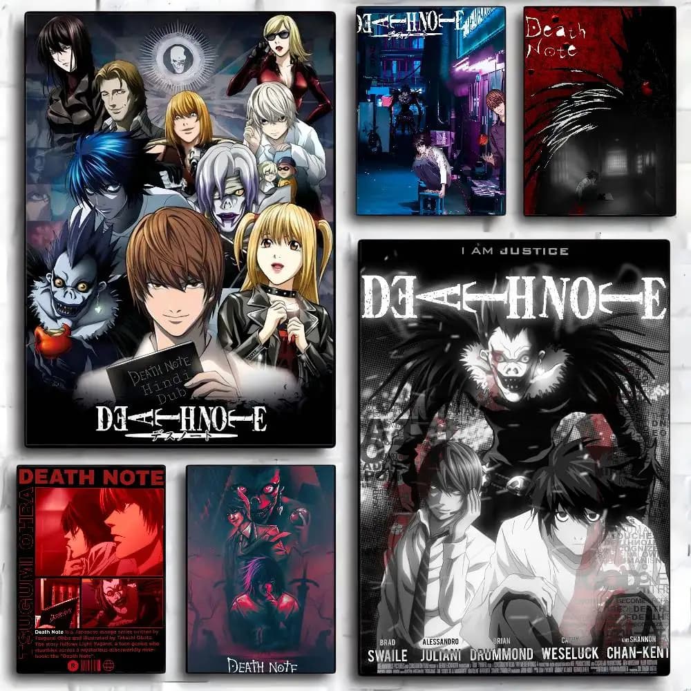 Poster Adesivo Fai-da-Te Anime D-Death Note DN L, Decorazione Murale per Soggiorno e Bar