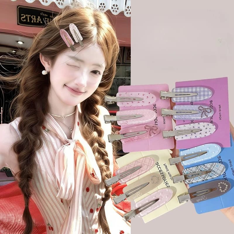 3pcs/set Korean Sweet Alligator Hair Clip Versatile Side Bangs Stray Hair Clip High-End Makeup Clip for Women Hair Accessories