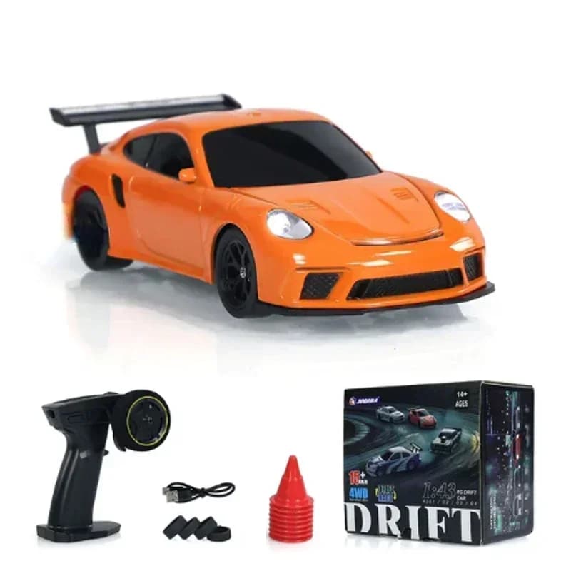 2.4G RC Drift Car 1/43 4WD Auto telecomandata ad alta velocità a quattro ruote motrici Radiocontrollato Mini modello di auto da corsa Ragazzo giocattolo regalo