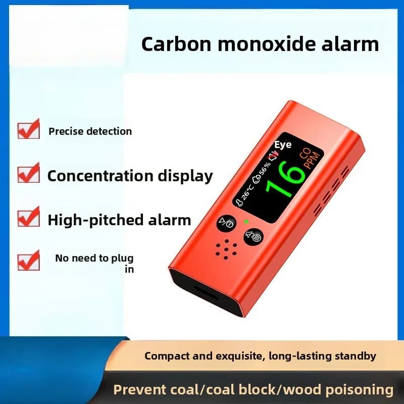 New Portable CO Detector Humidity Carbon Monoxide Alarm Gas Leak Prevention