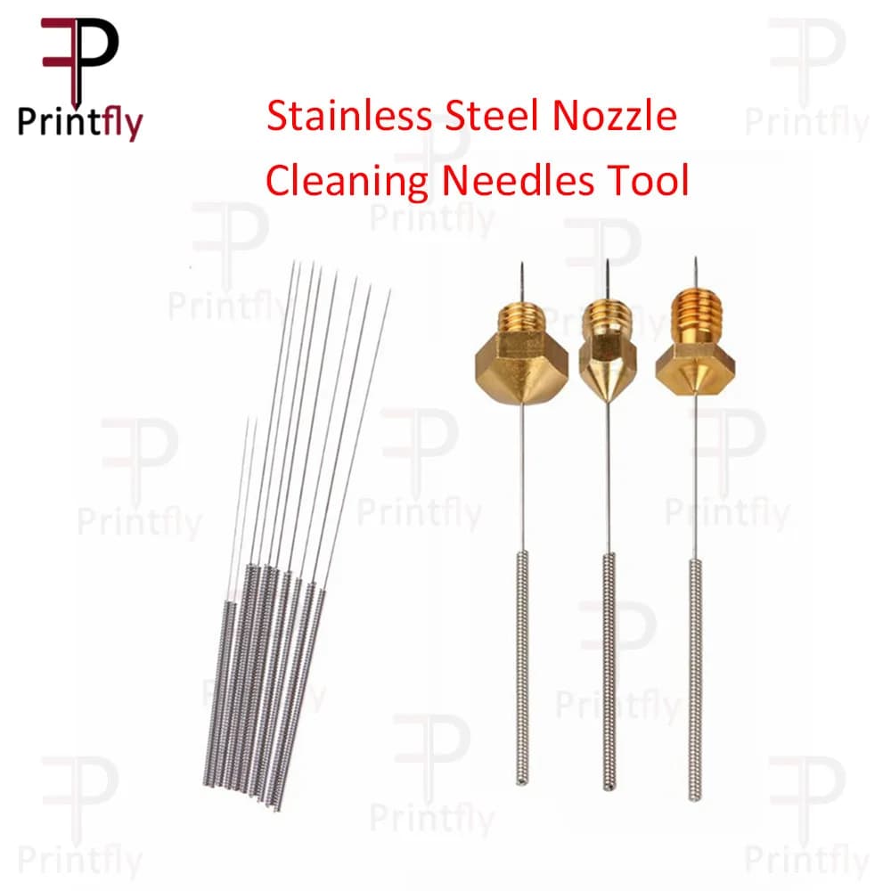 Strumento per aghi per pulizia ugelli in acciaio inossidabile 0.15mm 0.2mm 0.25mm 0.3mm 0.35mm 0.4mm trapano per parti di stampanti 3D ugelli V6 1 pz