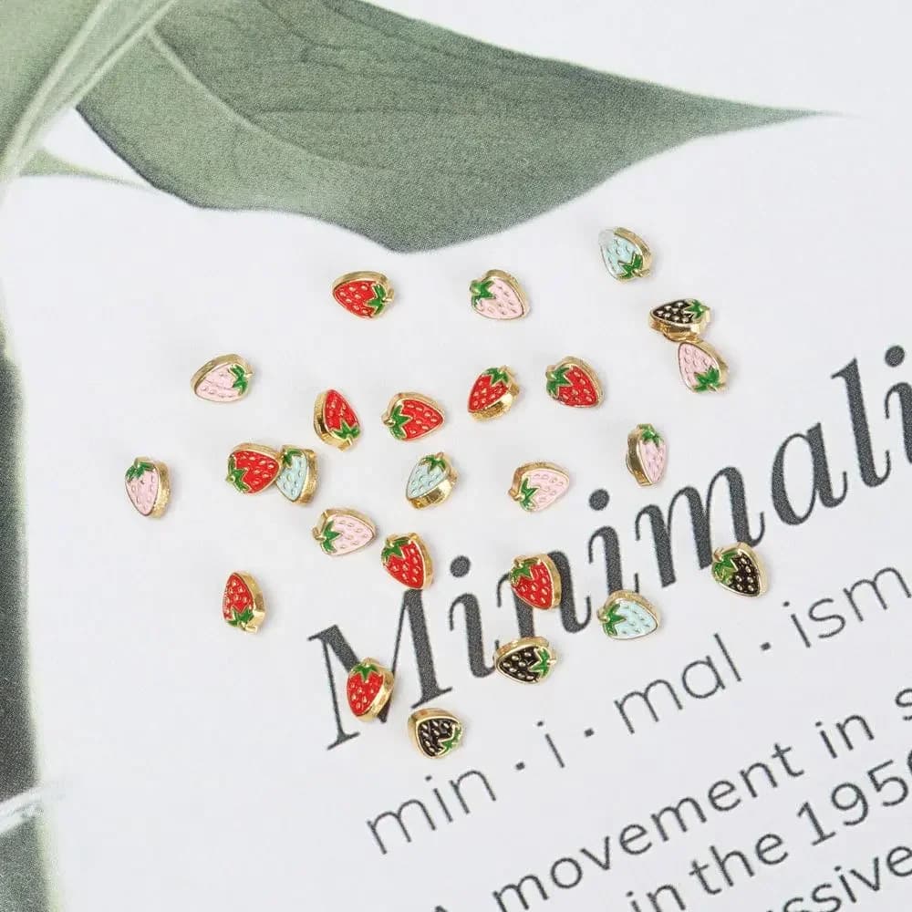20/40Pcs Mini fibbia a bottone vestiti per bambole fai da te 5mm fibbie per decorazioni di fragole in metallo per accessori per cucire abbigliamento per bambole 1/6