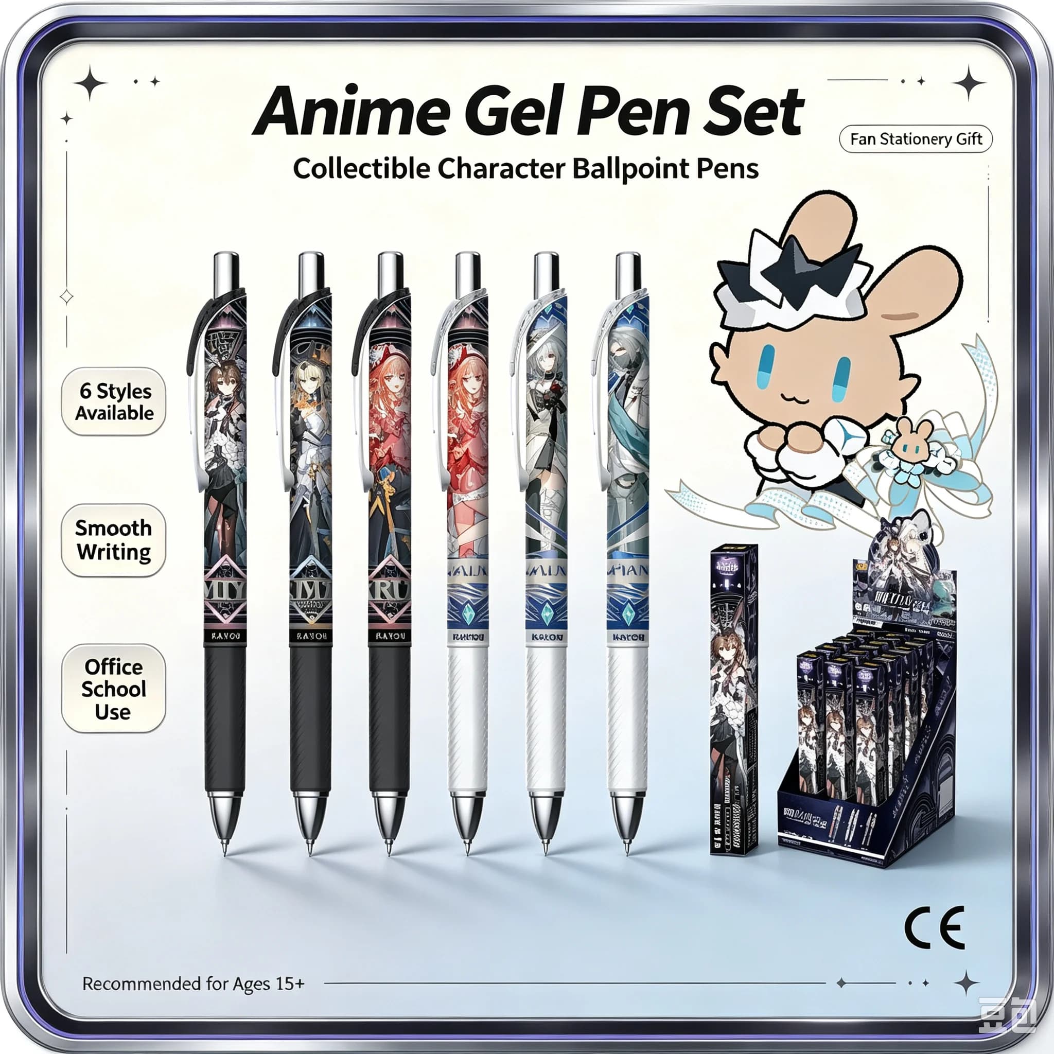 Official Kayou Arknights Pens Version Blind Box Press Gel Pen Anime Stationery 0.5mm Black Ink Signature Pen Collectible Gifts