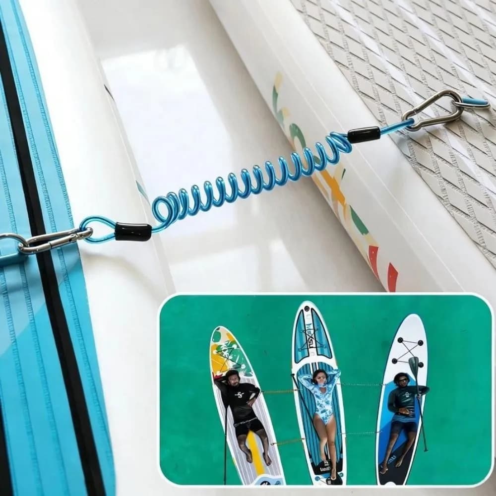 1/2PCS TPU Material Paddle Board Link Straps 304 SS 2 Colors Kayak Anti-Lost Lanyard Connector Ring Clip D Ring