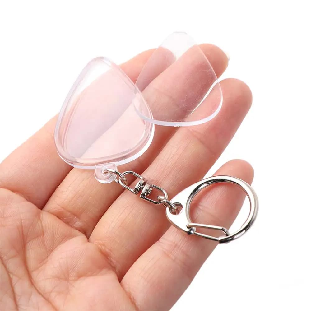 Heart Shaped Guitar Pick Collection Box Transparent Guitarists Storage Guitar Pick Keyring Clear Holder Picks Size Case