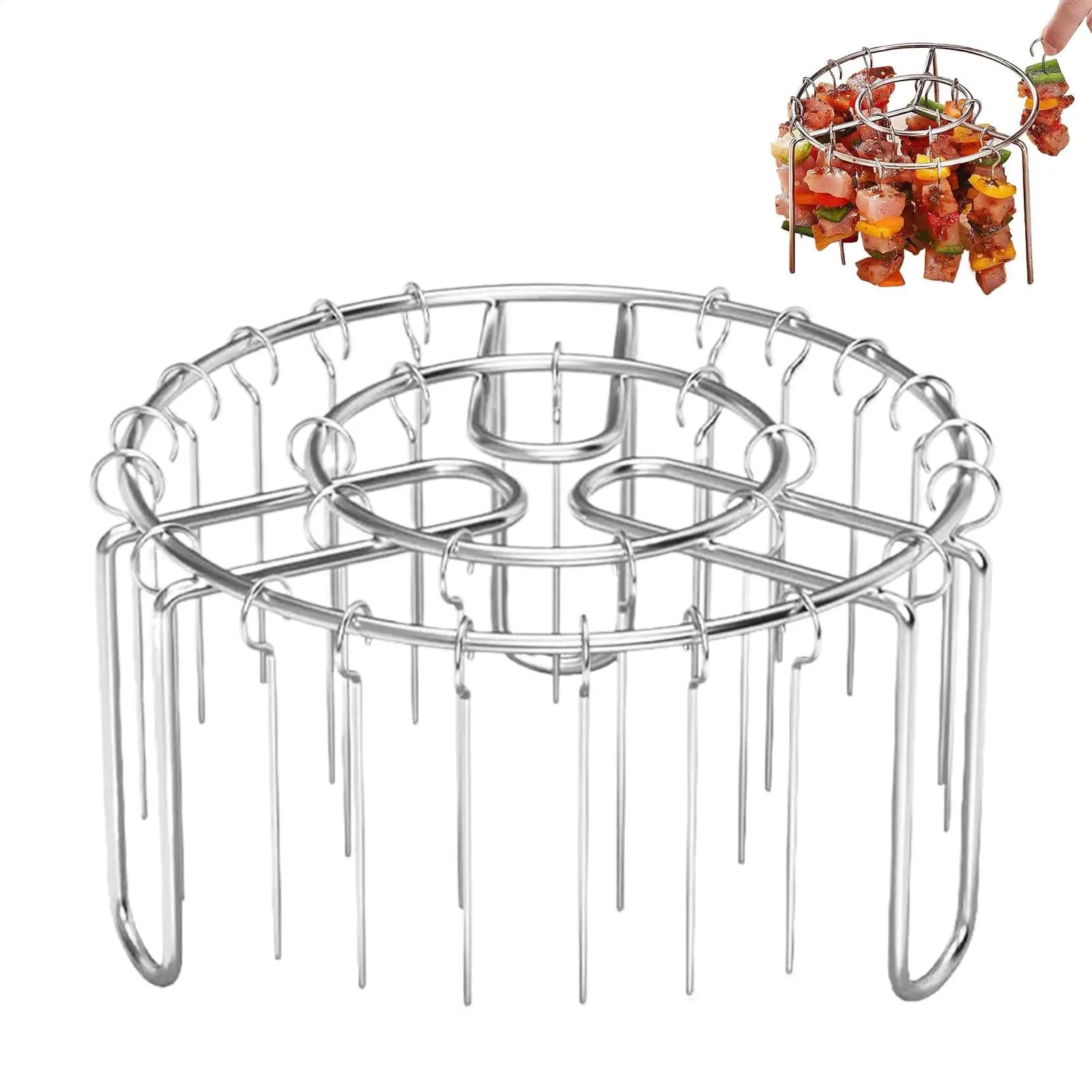 Stainless Steel Vertical Air Fryer Skewer Rack Detachable oven hanger with Grilled skewer skewers for prevent food sticking