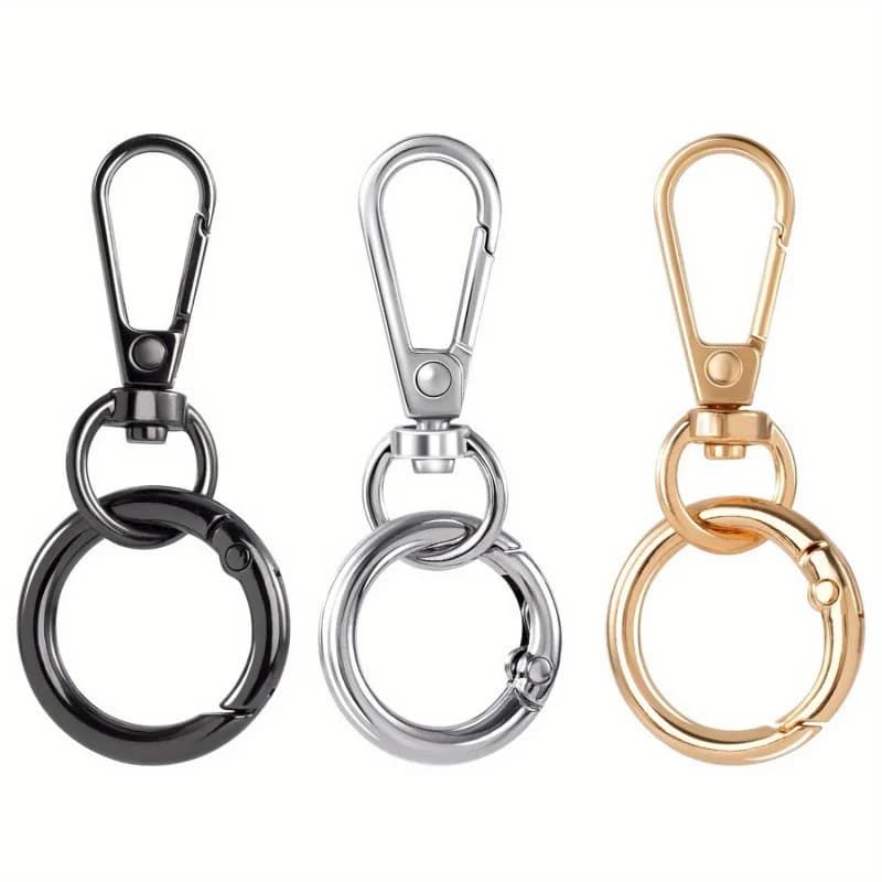 Set of 3/6/15 Double Opening Swivel Hooks, Keyring Rings, Metal Handicraft Mosques and Cordini Creation
