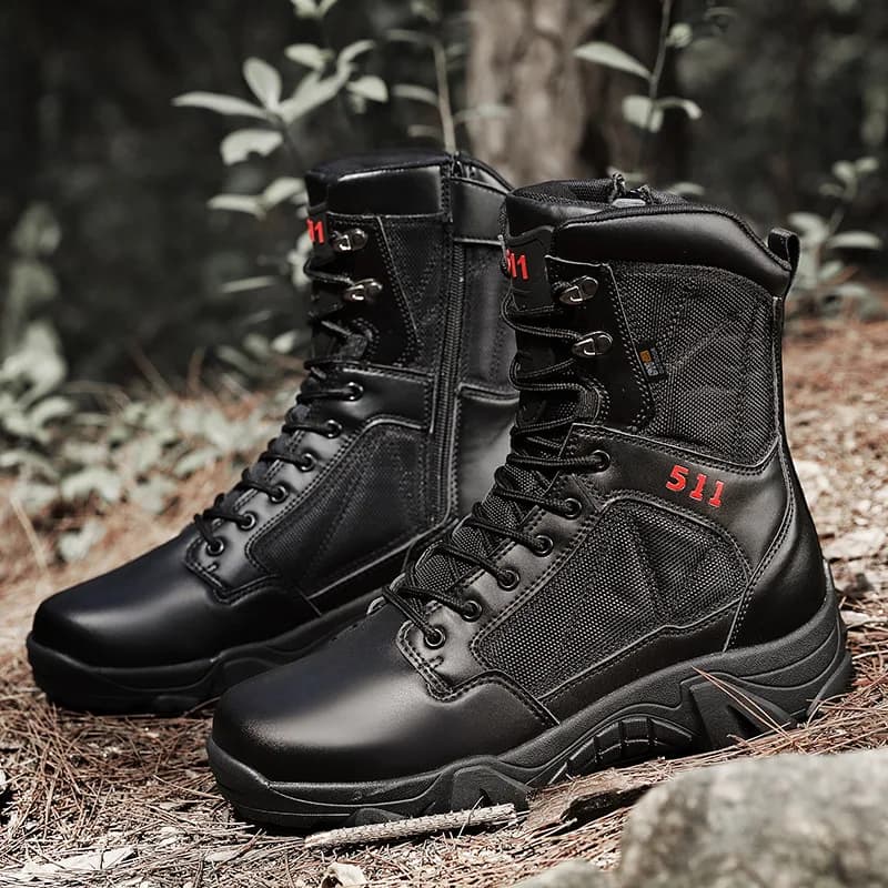Men's High-top Boots Military Tactical Boots Outdoor Non Slip Hiking Boot Lace Up Desert Combat Boot Men Tactical Training Boots