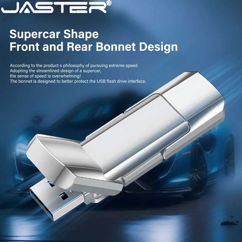 JASTER TYPE-C Pen drive in metallo alla moda da 64 GB 32 GB USB 2.0 impermeabile da 16 GB 8 GB 4 GB Memory stick Regalo aziendale U disk