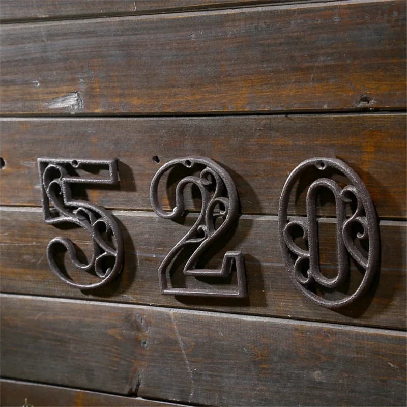 Numero civico Numeri per porte in ghisa industriale in stile americano Indirizzo Numero personalizzato per il soggiorno della parete del ristorante domestico