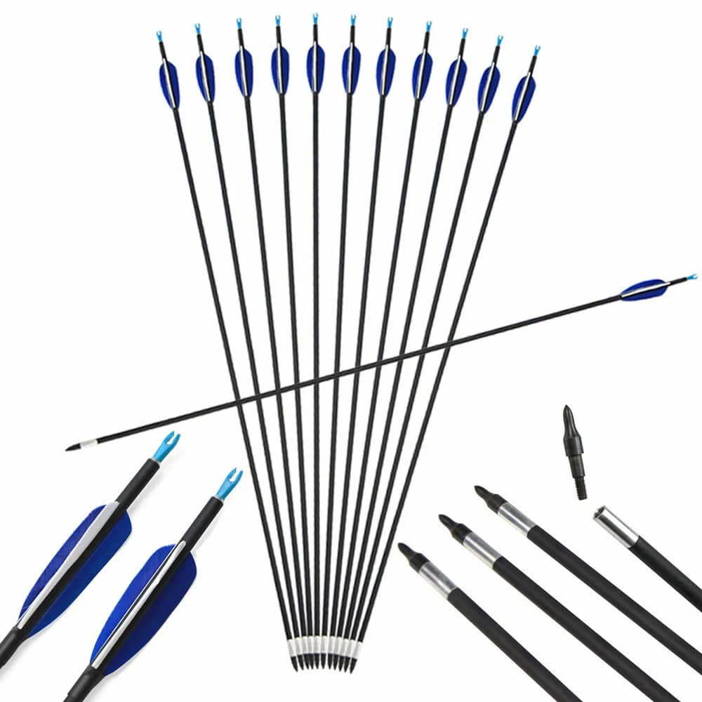 6/12pcs 32 pollici Freccia SP700 Tiro con l'arco Freccia in carbonio misto Vere piume ID 5.2mm per arco ricurvo composto da caccia tiro