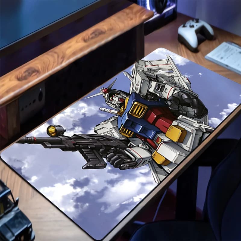 Mousepad Mechanical Warrior RX-78-2 Gundam HD Tappetino da scrivania Tappetino per tastiera in gomma Tappetino per mouse da scrivania antiscivolo Tappetino per mouse da gioco Tappetino esteso