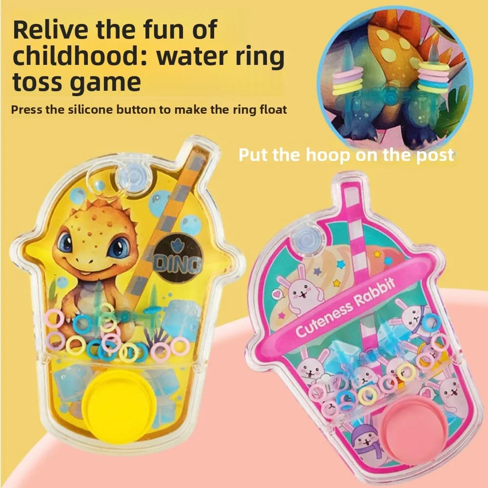 New 3 Colors Childhood Memories Plastic 8.5*2*11.6cm Children's Educational Toss Bubble Tea Cup Ring Dispenser