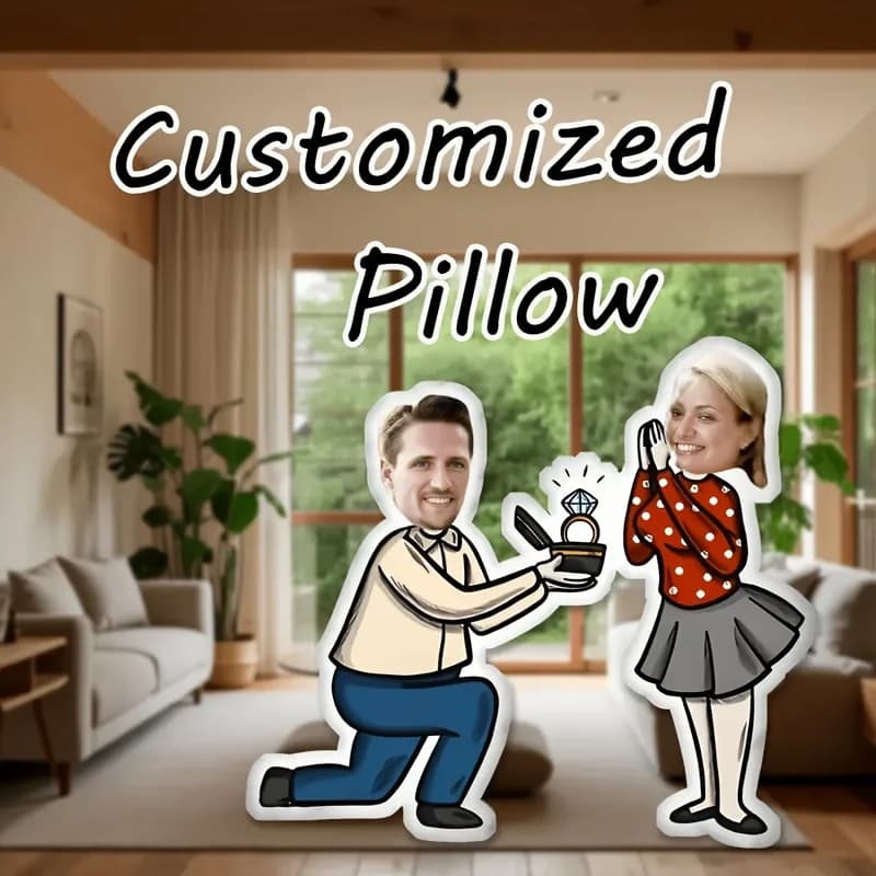A Fun and Humorous Custom Courtship Pillow, Personalized Photo-printed Pillow with Digital Double-sided Printing Design. Suitabl