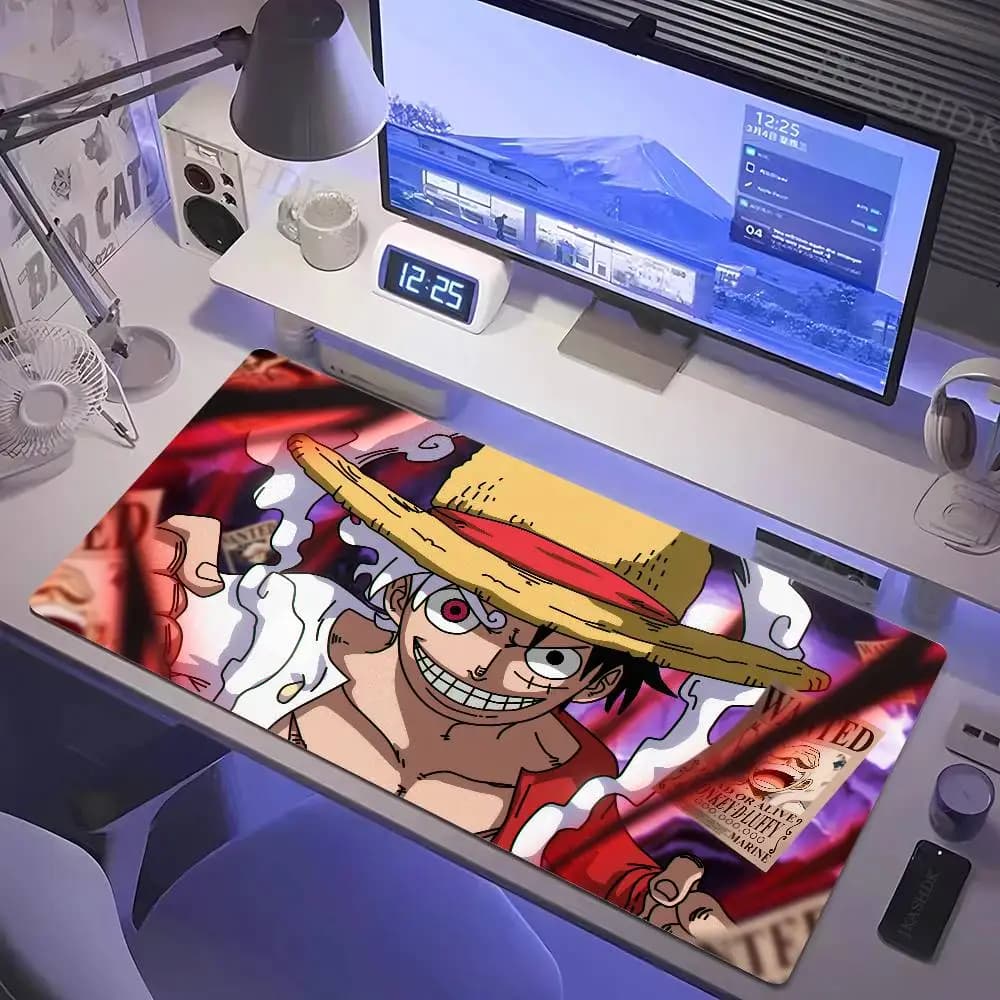 Tappetino per mouse da gaming One Piece Wano Country Arc Anime, grande, in gomma, per tastiera e scrivania, con bordi cuciti da 2 mm.