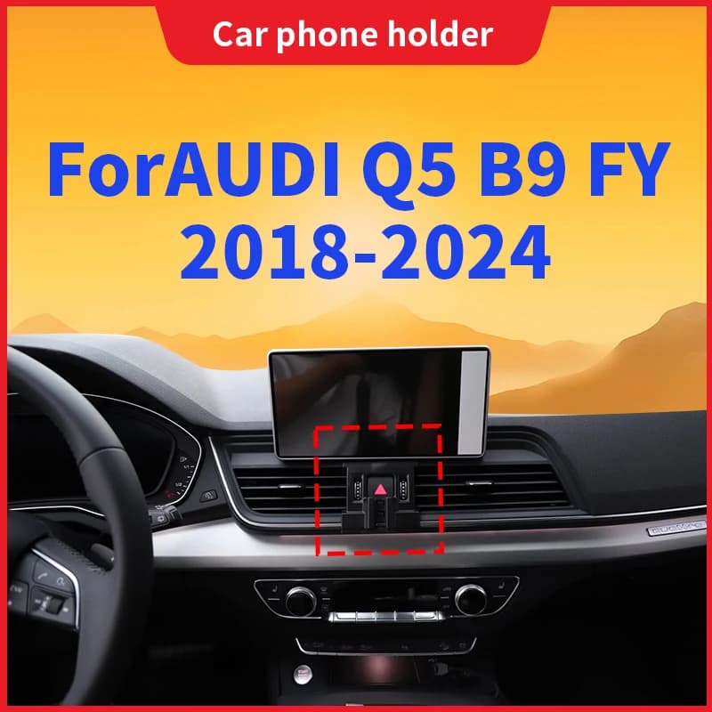 Supporto per telefono da auto per Audi Q5 B9 FY 2018 2019 2020-2024, base fissa dedicata con ricarica wireless, accessori per interni auto