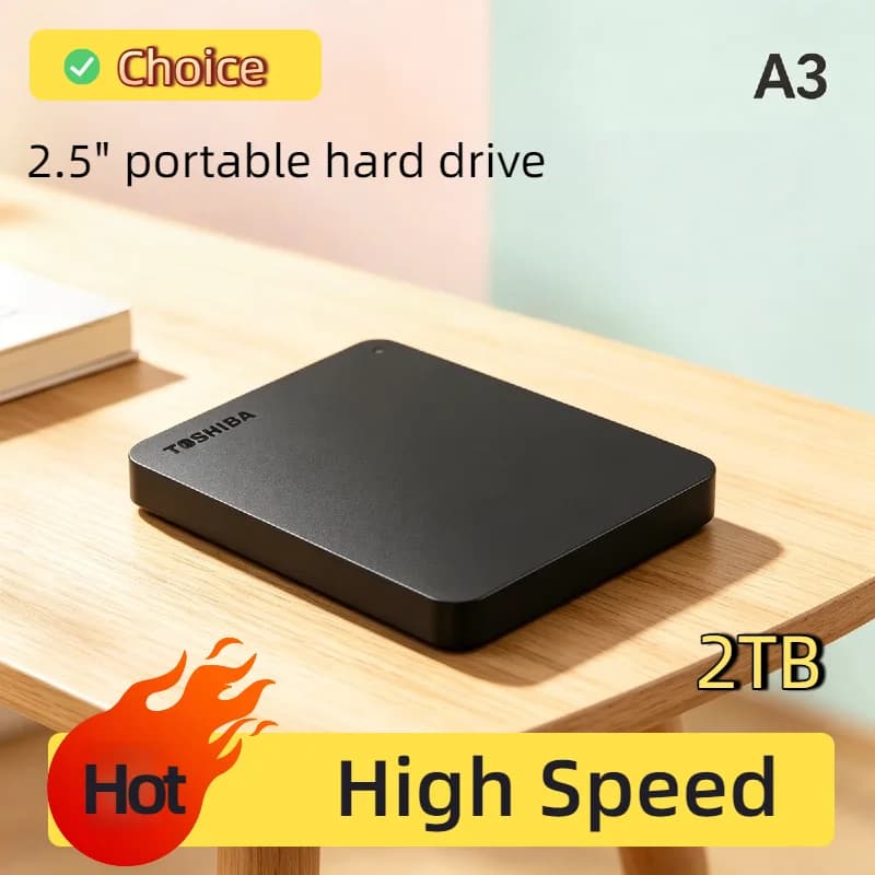 Per OEM Toshiba A3 500GB 1TB 2TB USB3.0 Box Esterno per Disco Rigido Portatile da 2.5 Pollici Leggero e Resistente