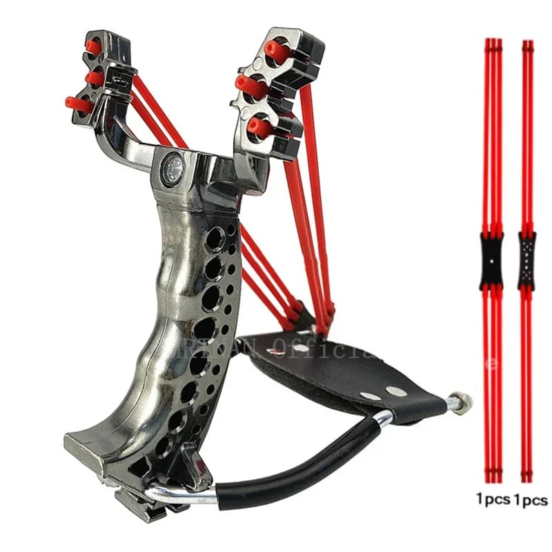 Outdoor Hunting Slingshot Can Shoot Fish with Wrist Support Slingshot with 2 Rubber Bands Outdoor Equipment Catapult