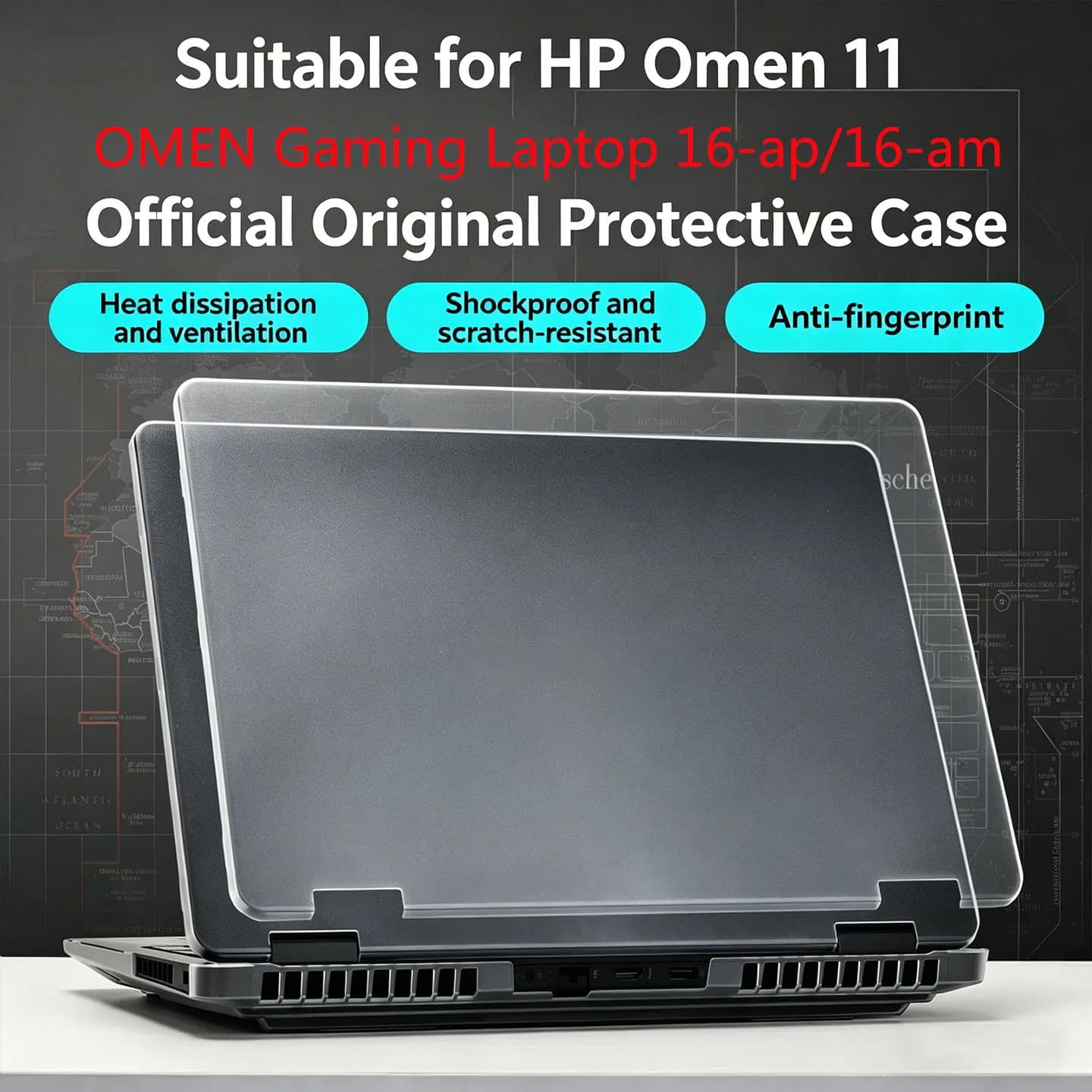 Per HP OMEN Gaming Laptop 16-ap/16-am, custodia protettiva per computer, custodia anti-caduta, custodia protettiva trasparente antigraffio