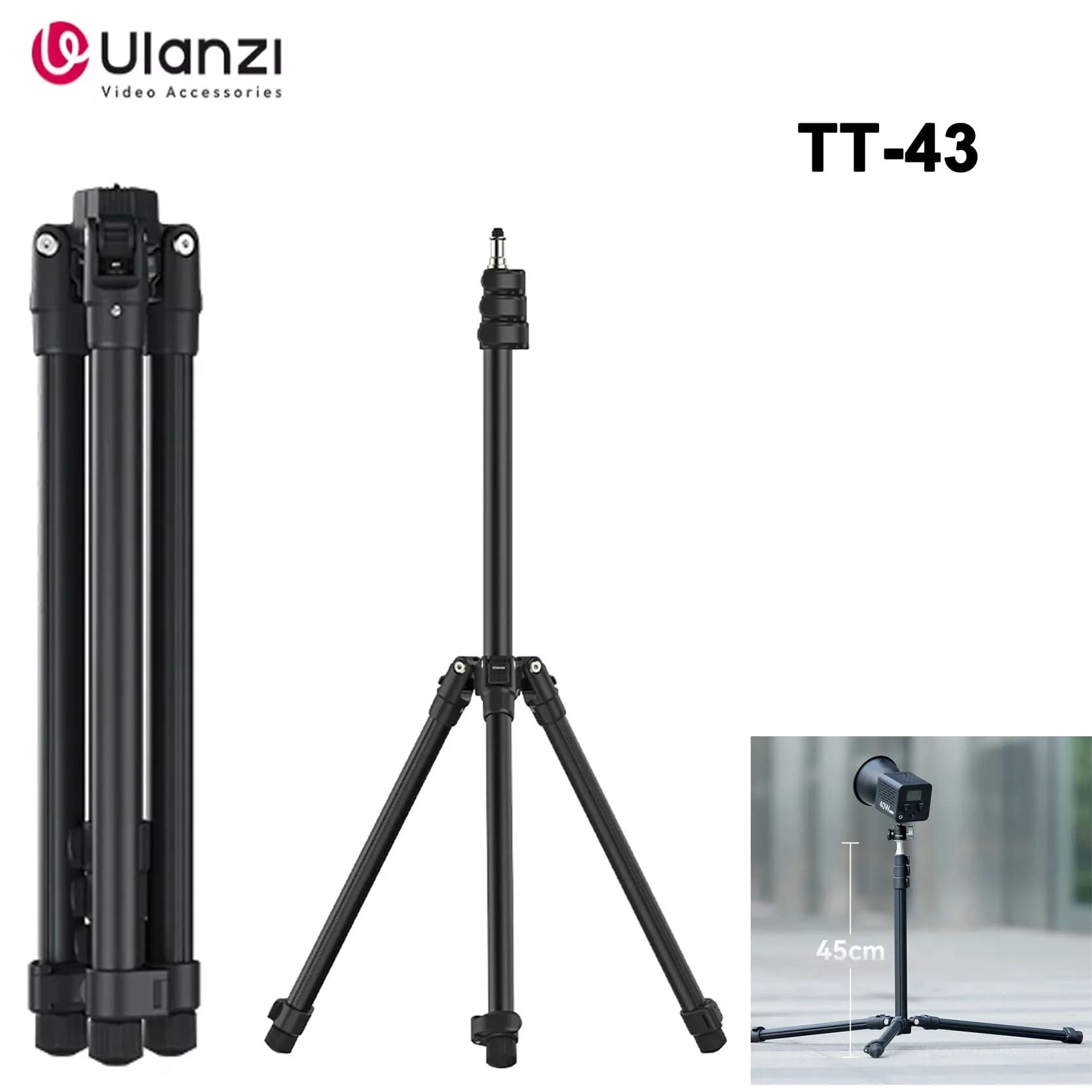 Original Ulanzi TT43 1.9M Aluminum Light Support Treppiede Reversible Legs 6KG Max load for LED light Flash Projector Softbox