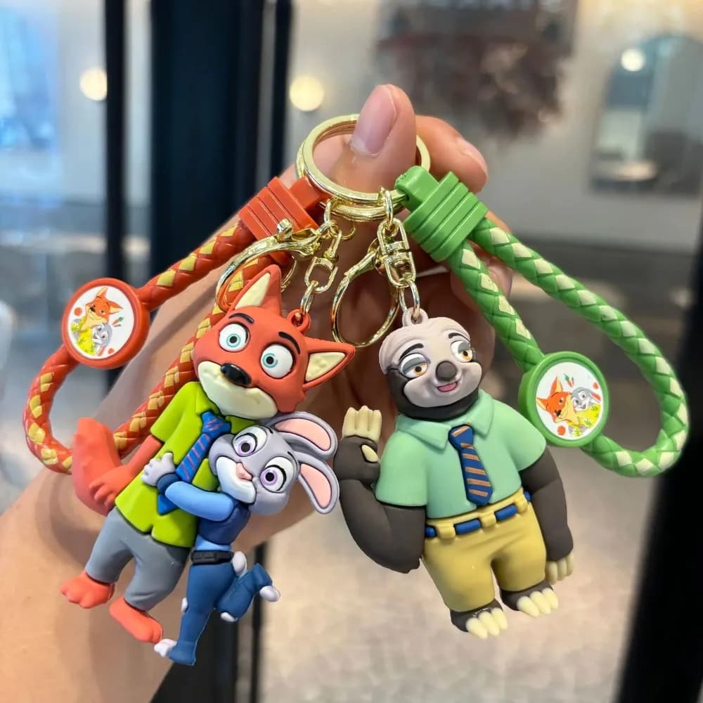 Portachiavi Anime Zootopia 2, Graziosa Figurina in PVC, Accessorio per Auto, Ciondolo per Borsa, Regalo di Natale Perfetto