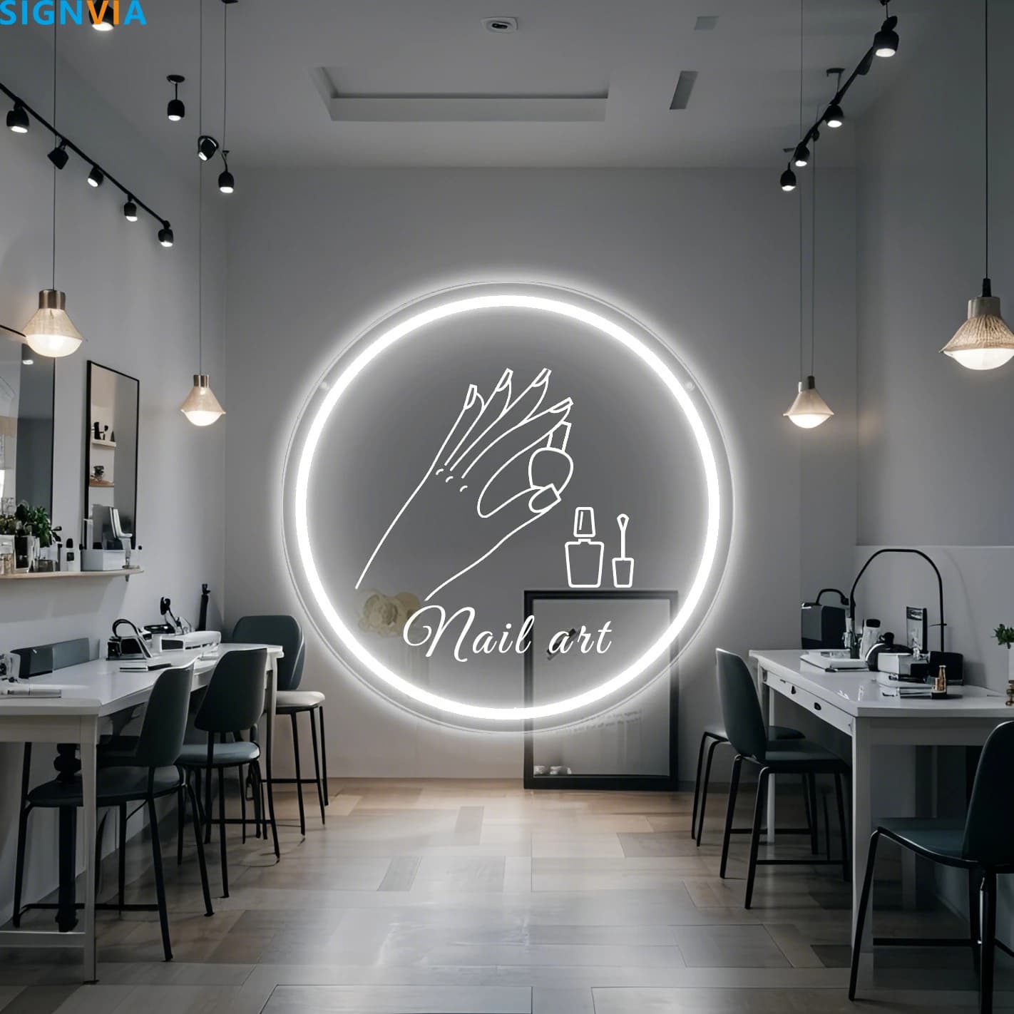 Lampada da parete a LED con insegna al neon personalizzabile per nail art con testo personale Controllo interruttore USB Singolo colore non bianco per la decorazione domestica del salone