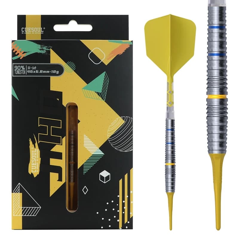 CUESOUL JIHO S6 18/20g Freccette con punta morbida Set di freccette al 90% di tungsteno con volo uniforme ROST T19