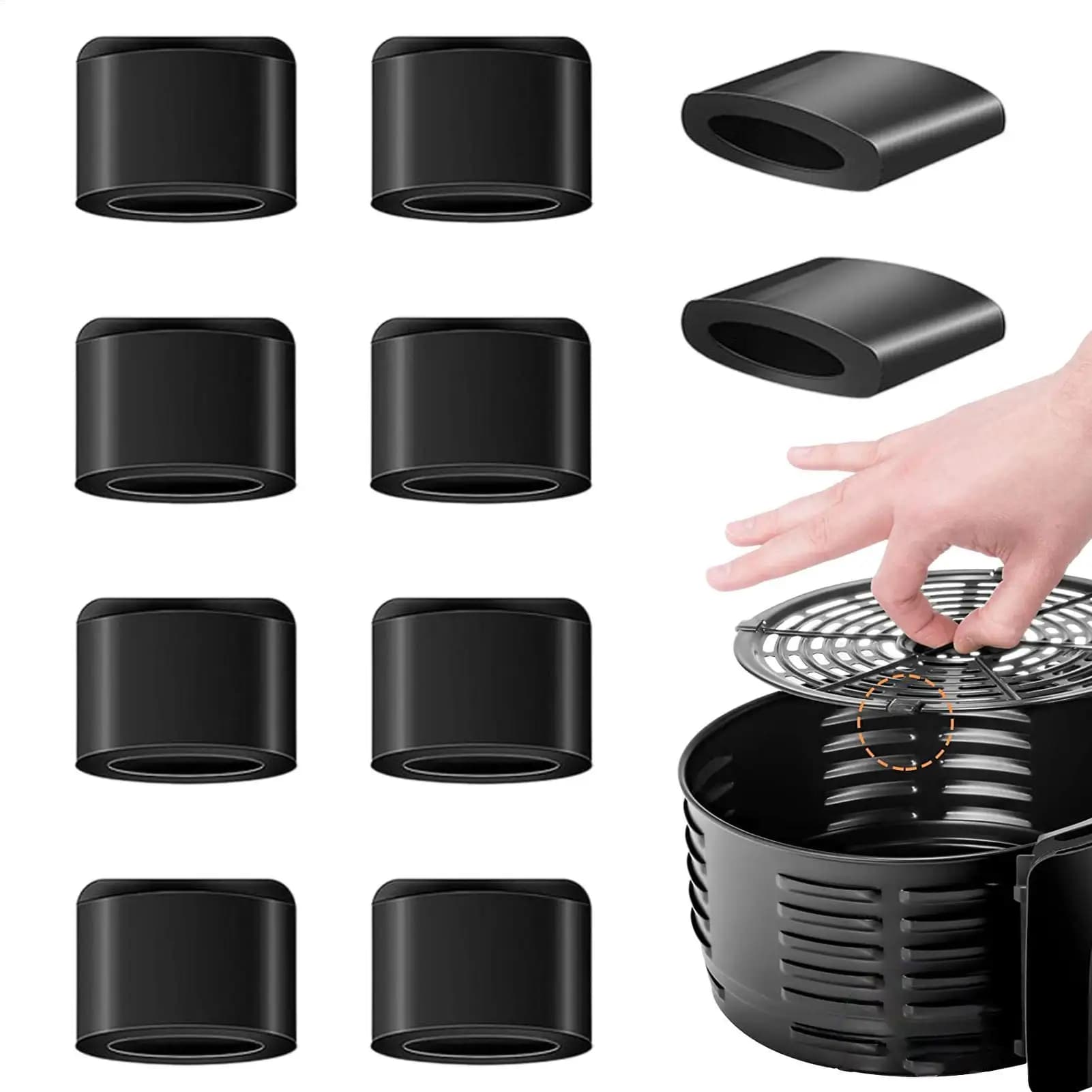 10 piedini in silicone per friggitrice ad aria, resistenti al calore, antiscivolo, inodore, facili da usare, copertura protettiva per friggitrice ad aria
