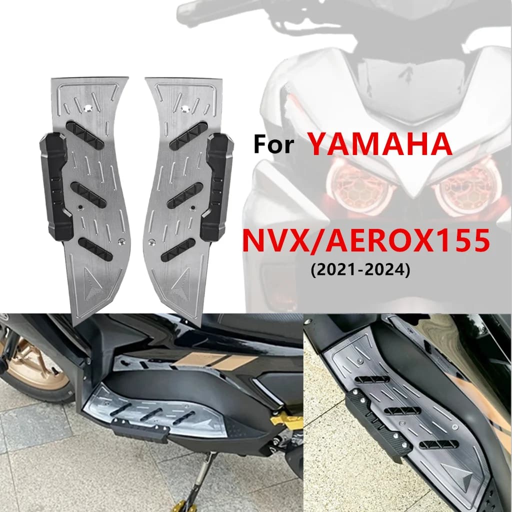 Poggiapiedi moto per Yamaha AEROX155 NVX155 2021-2024 Pedana in lega di alluminio resistente all'usura piastra antiscivolo