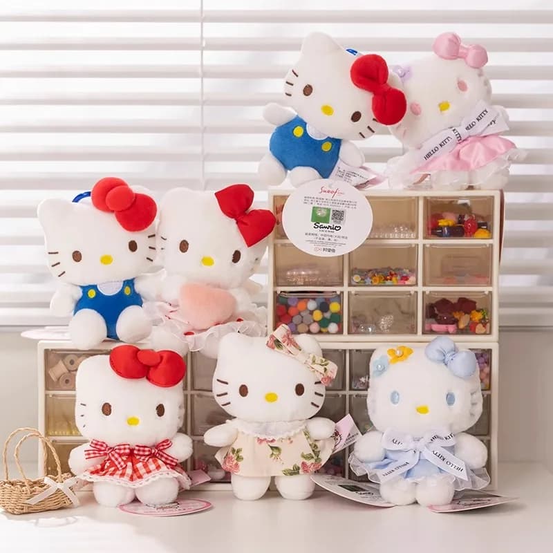 Genuine Sanrio Hello Kitty Cute Girl portachiavi Car School bag ciondolo bambini peluche portachiavi Plushier compleanno regalo del ringraziamento