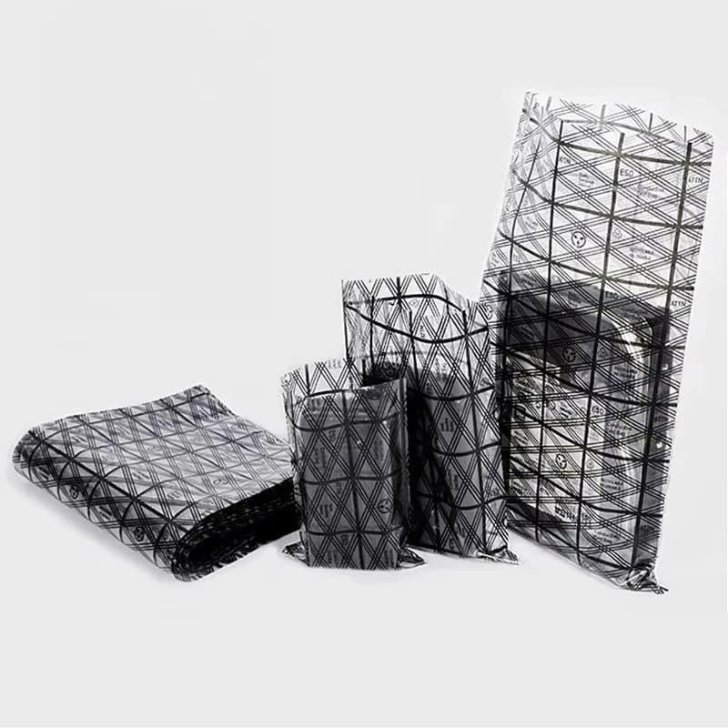 100PCS Open Top Grid Anti Static Shielding Bag ESD/HD Disk Electrontic Instruments PCB RAM Mother Board Video Card Pack Pouches