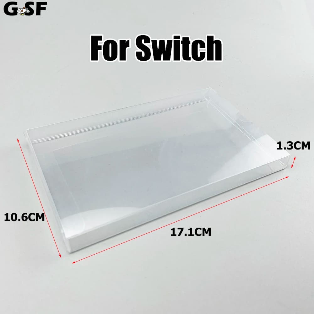 GSF 5pcs Clear Transparent Game Cartridge Box Case CIB Games Plastic PET Protector for Switch NS