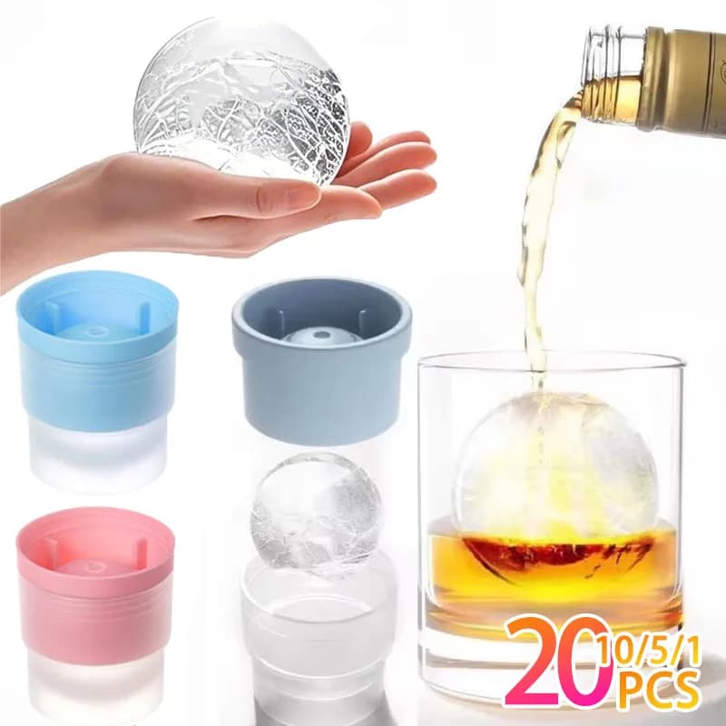 1-20PCS Grande Creatore di palline di ghiaccio Multiuso Silicone Whisky Freeze Stampo per ghiaccio rotondo per Cocktail Home Bar Accessori