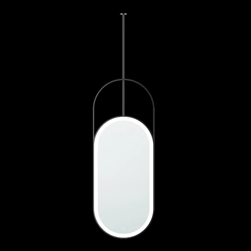 Specchio da parete ovale in ferro battuto di lusso leggero da bagno per hotel da bagno intelligente