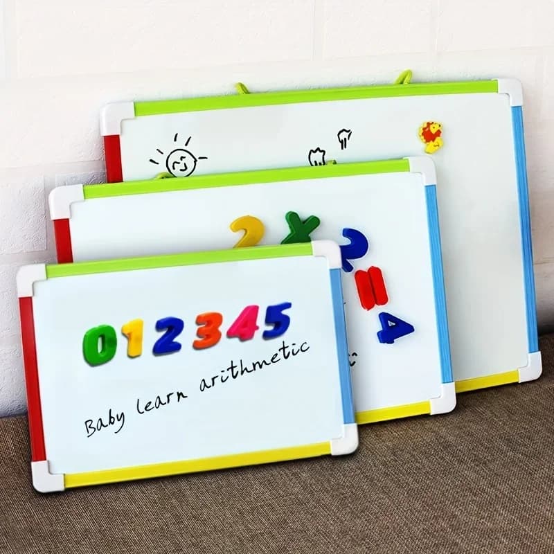 Lavagna magnetica per bambini in 3 stili Lavagna bianca con cancellare a secco con regali gratuiti Magneti con numeri Schede per appunti per bambini in età prescolare
