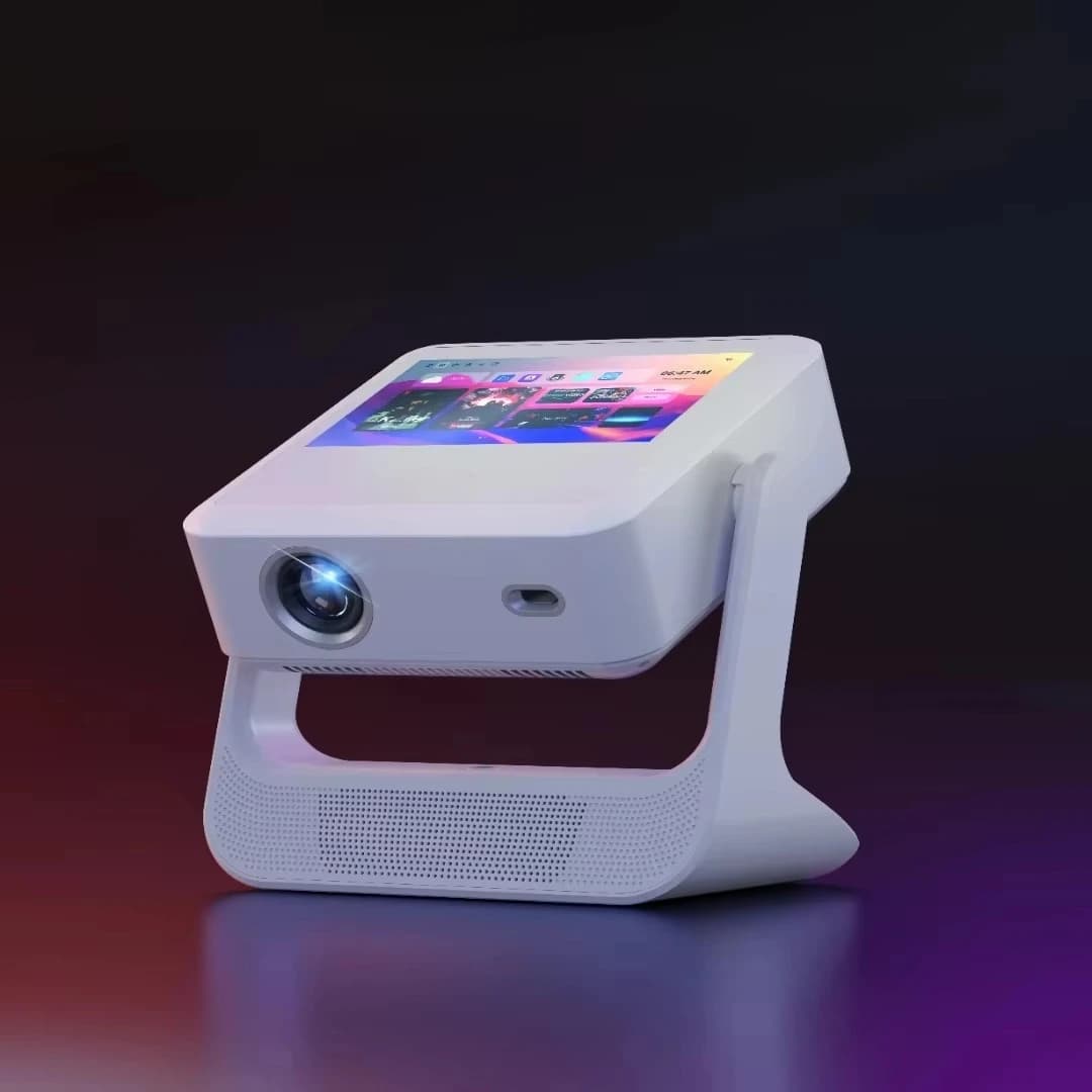 Proiettore portatile Wifi6 con controllo touch a doppio schermo 1080P 350 Proiettore per esterni domestico con messa a fuoco automatica a luce LED 4K