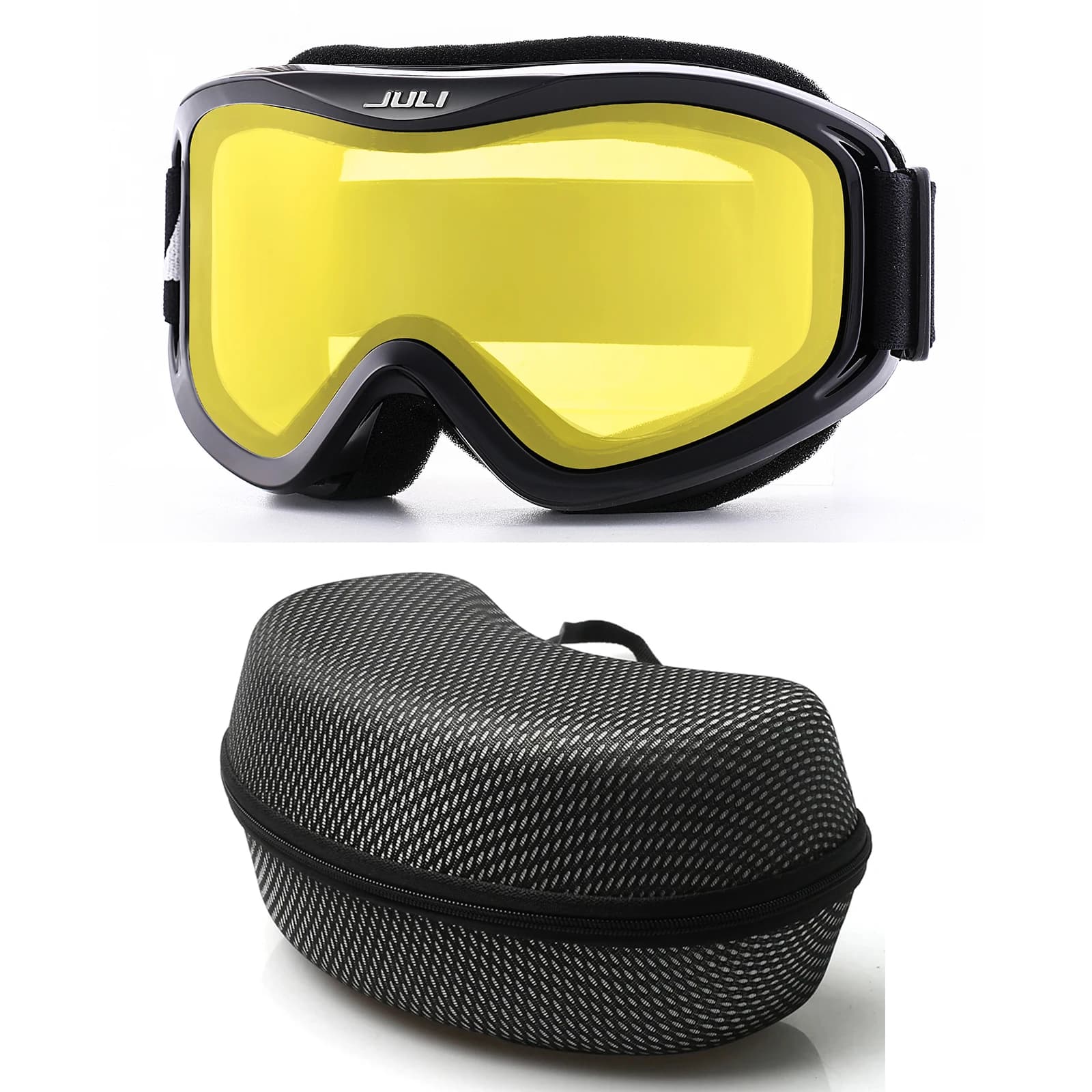 MAXJULI Occhiali da sci professionali Doppio strato Anti-Fog UV400 Vista grande Occhiali da neve per snowboard Sport invernali per uomo Donna BBS