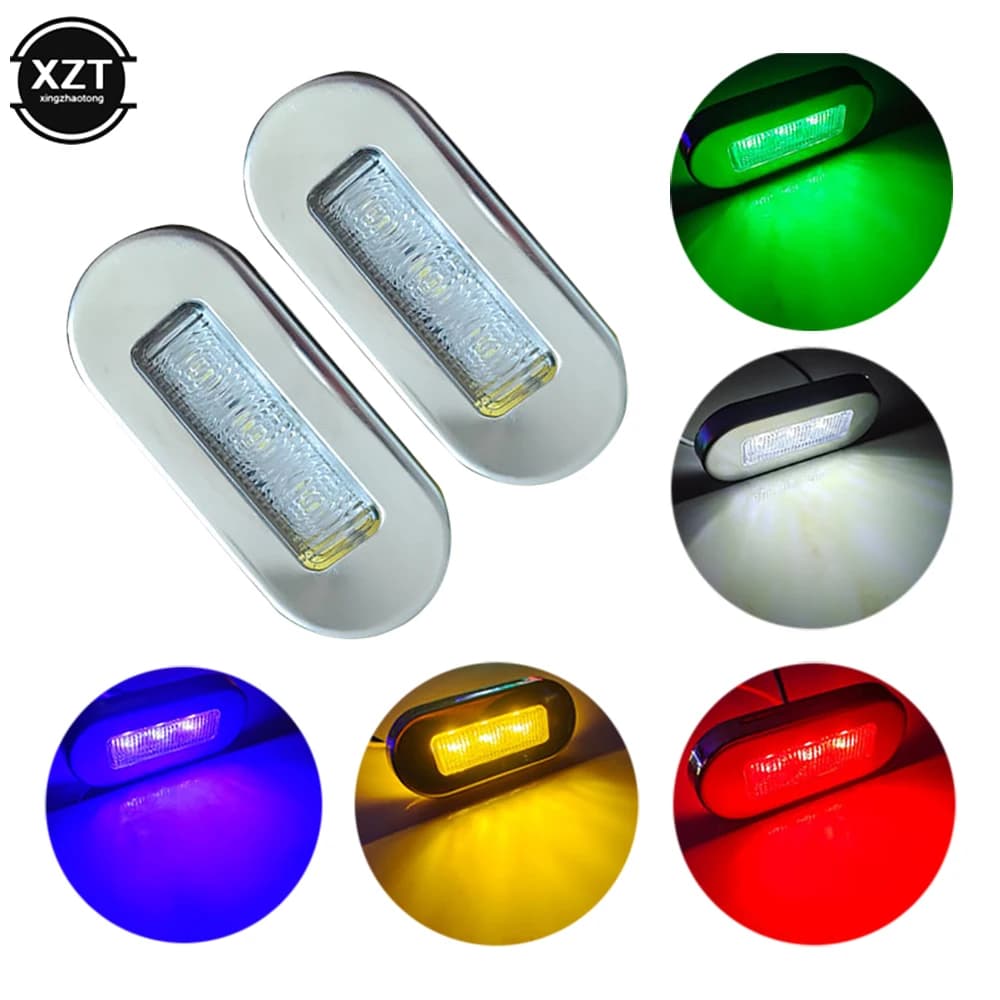 Universal 2W 12V DC White/Blu/Verde 3 LED Marine Stainless Steel Underwater Pontone Waterproof Boat IP Aft Light