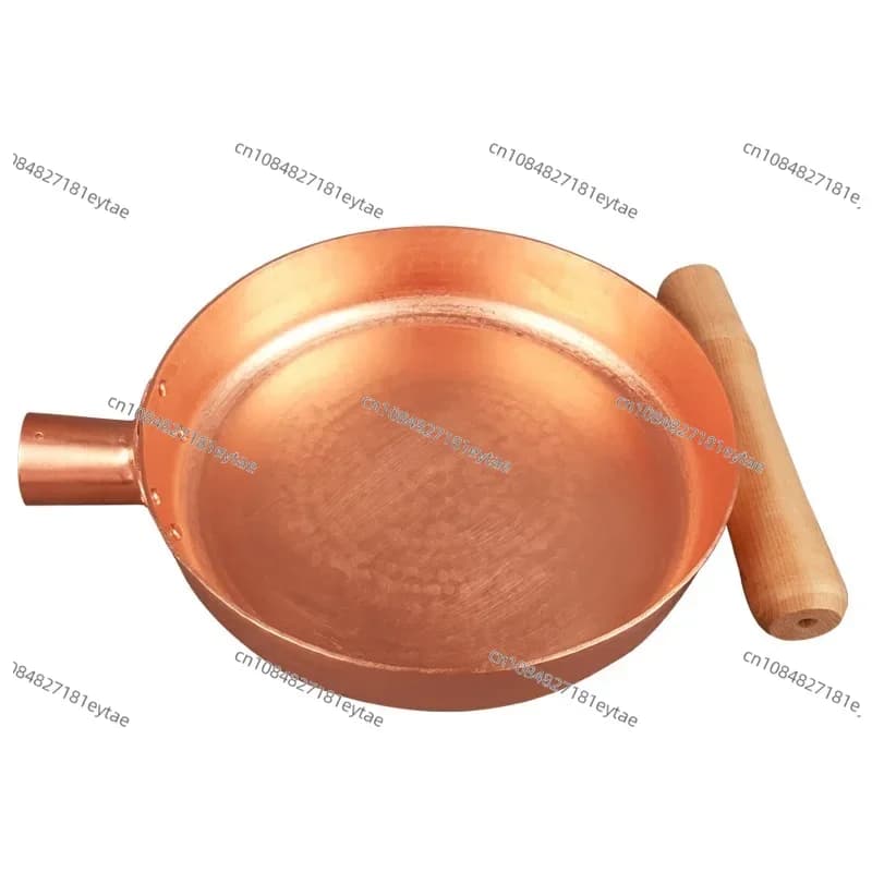 Copper pan with Rapid Heat Transfer, Thickness 2mm, Anti-adhesive, Compatible with Induction, 100% Kitchen Pot Forged in Pure Copper Hand
