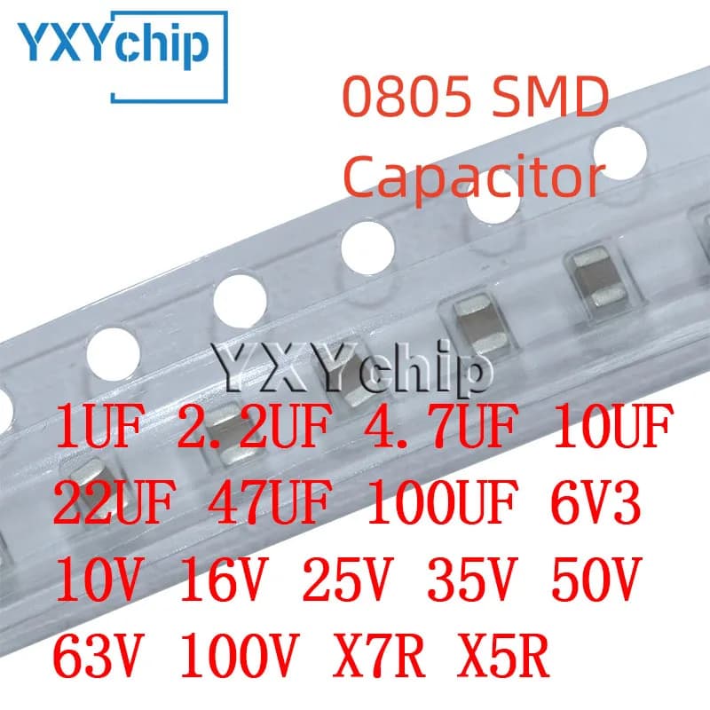 20PCS 0805 2012 Condensatore SMD 1UF 2.2UF 4.7UF 10UF 22UF 47UF 100UF 6V3 10V 16V 25V 35V 50V 63V 100V X7R X5R K=±10% M=±20%
