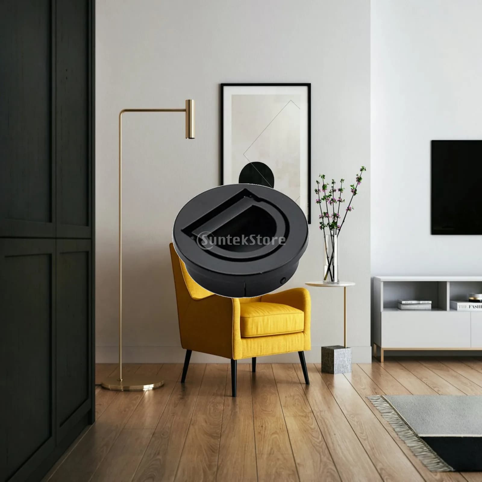 Round Flush Ring Pull Handle Zinc Alloy Concealed Recessed Door Pull Sleek Cabinet Hardware for Drawers Cupboards and Wardrobe