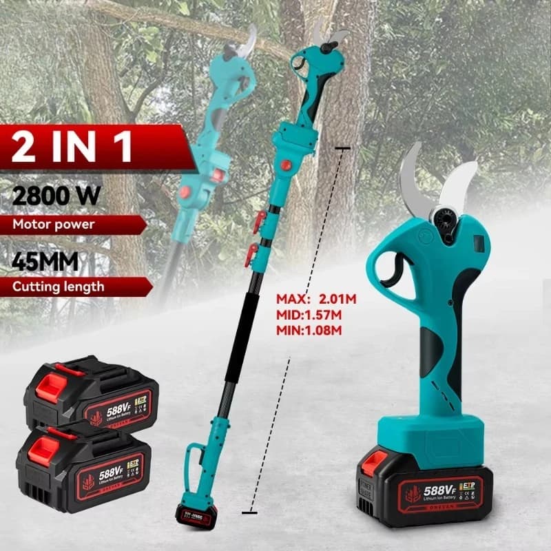 45MM 2800W brushless motor pruning shears electric long pole cordless pruning shears 180 ° adjustable pruning