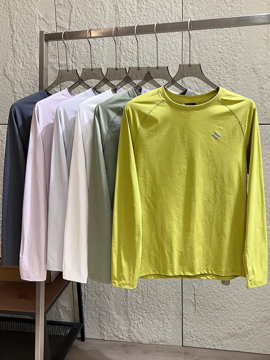 T-shirt sportive da esterno per coppie, a maniche lunghe, girocollo, ad asciugatura rapida, traspiranti, UPF50, casual, estive, primaverili, alla moda per giovani
