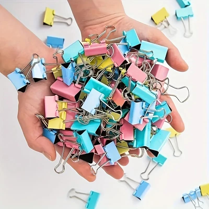 120pcs Binder Clips Paper Clips - Colorful Butterfly Clips for Office Home - Document Bill Exam Paper File Folder Clamps