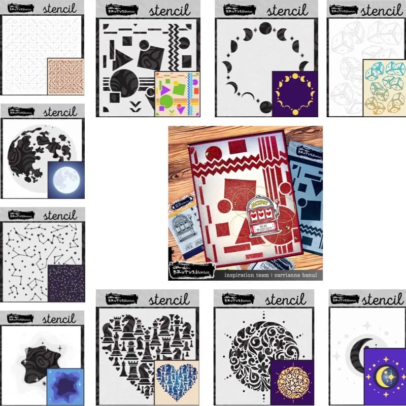 Nuovo Set 2026 per Scrapbooking e Artigianato: Stencil in Metallo con Motivi Fase Lunare, Effetto Sfumato, Amore, Scacchi, per Creazione di Cornici, Incisioni su Carta e Biglietti