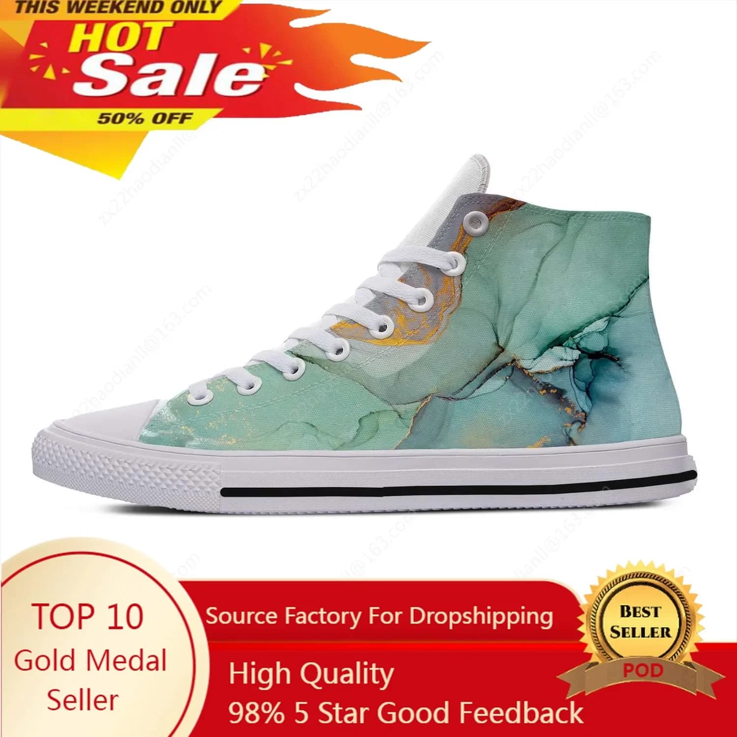 Sneakers alte in marmo colorato Uomo Donna Adolescente Scarpe casual alla moda divertenti Scarpe da corsa in tela Stampa 3D Scarpa leggera