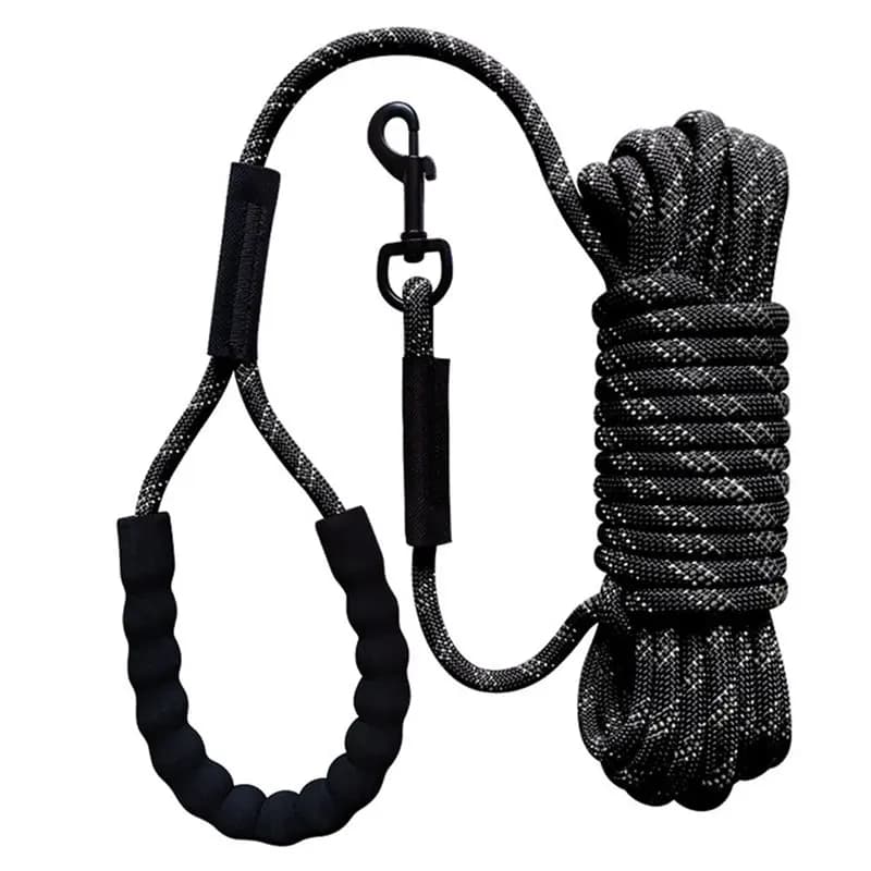 LLCS-Leather Pet Lead With Comfortable Handle-Reflective Dog Leash For Training Walkings