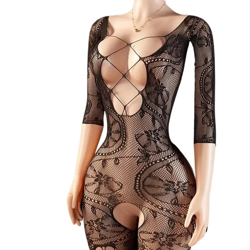Calze a Rete Trasparenti Sexy, Lingerie da Donna, Body Trasparente Senza Zona Intima, Costume Esotico Provocante